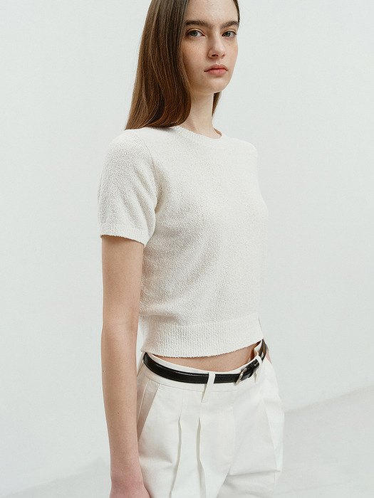 SUMMER COTTON CREW NECK KNIT OFF WHITE_UDSW4B232OW