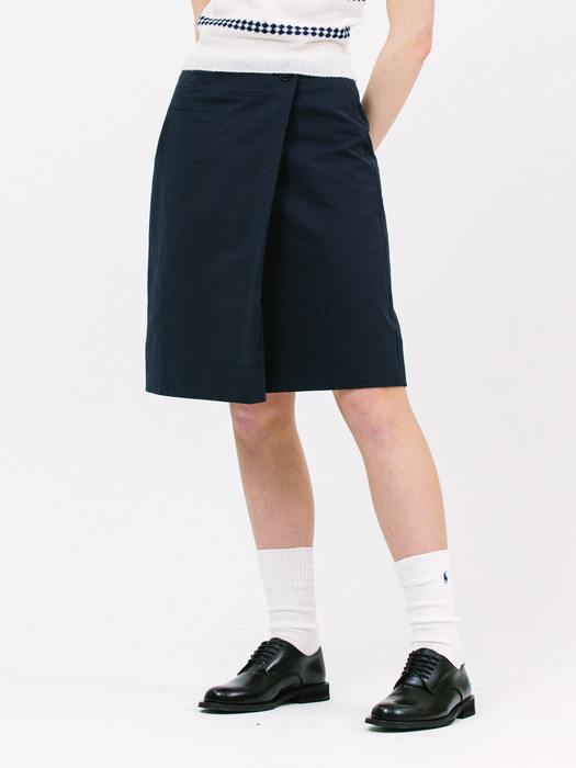 easy draped skirt_navy