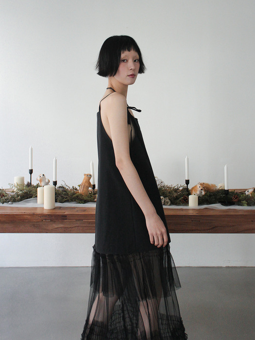 Tulle Layered Maxi Dress_BLACK