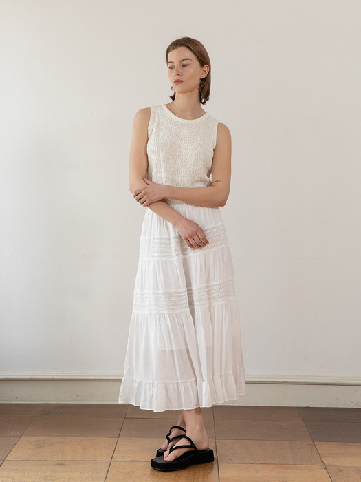 Lace banded skirt_2color