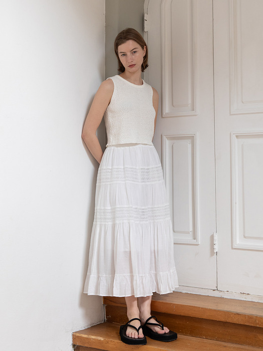 Lace banded skirt_2color