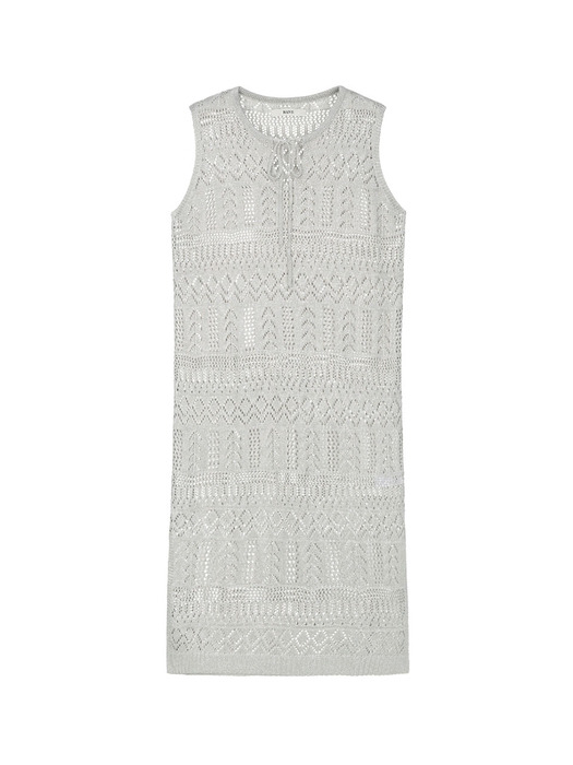 Metallic Knit One-piece in Silver VK4MO267-15