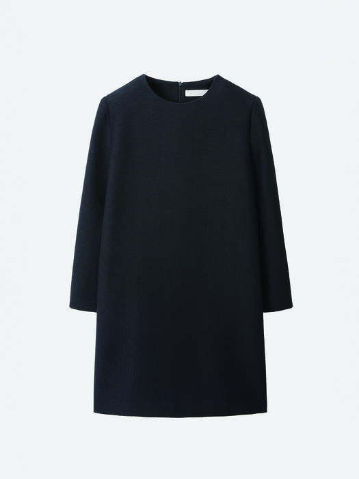 plain tweed dress_black