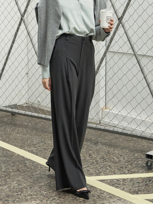 Essential wide slacks Charcoal