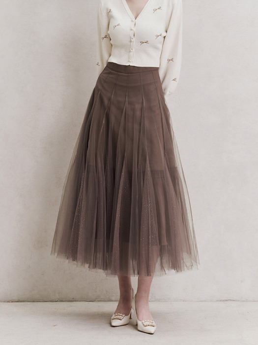 Etoile Banding Sha Skirt (Brown)