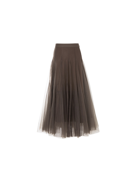 Etoile Banding Sha Skirt (Brown)