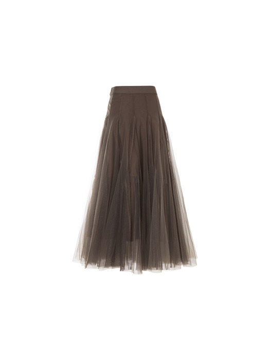 Etoile Banding Sha Skirt (Brown)