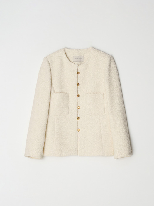 Boucle tweed jacket - Cream ivory