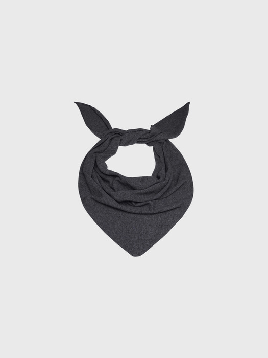 Cashmere triangle shawl (dark gray / melange beige / brown)