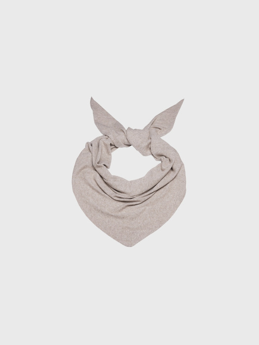 Cashmere triangle shawl (dark gray / melange beige / brown)