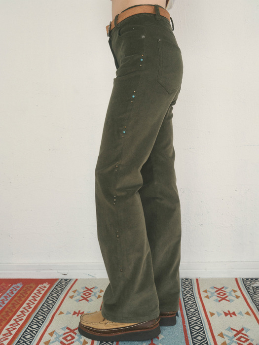 Concho Bootcut Pants [Olive]