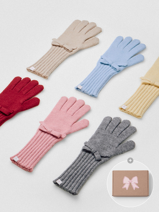 [선물포장]Ribbon Finger Hole Gloves(6colors)_HC2499AC001M