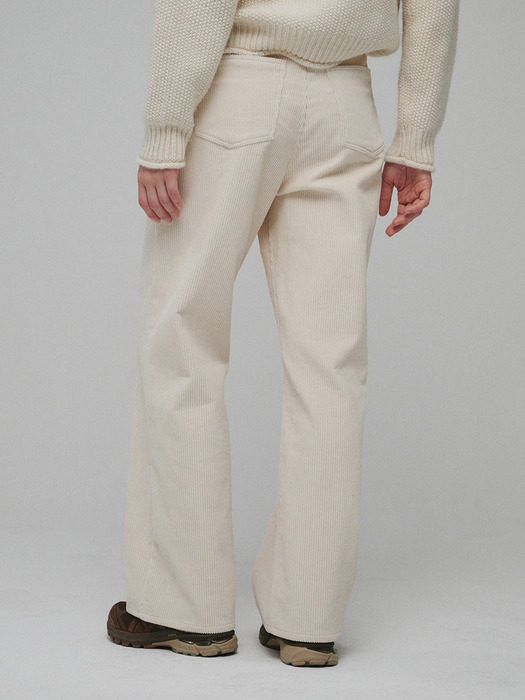 Corduroy straight pants (Cream)