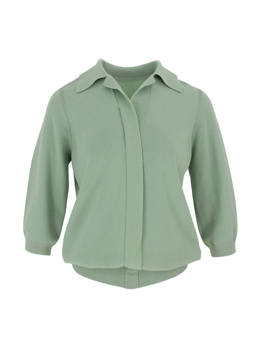 V Open Collar Neck Capri Knitwear (5colors) VKNIT_044