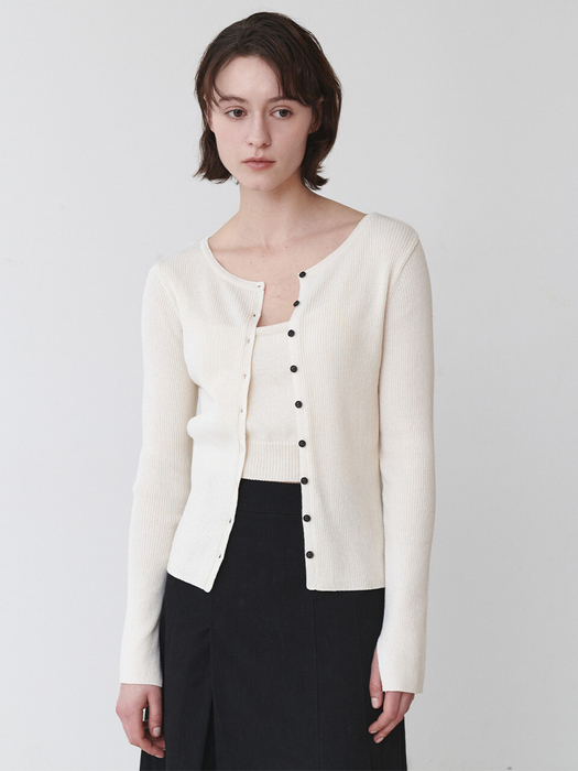 [SET] Knit Cardigan + Bustier top SS5SD135_2color