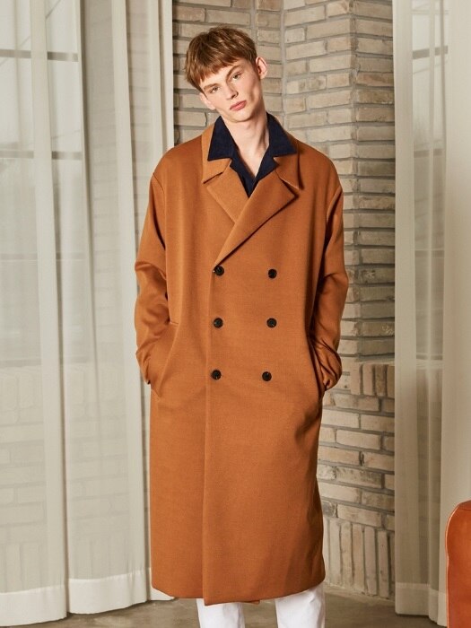 MANNISH OVERSIZE DOUBLE COAT_DARK BEIGE