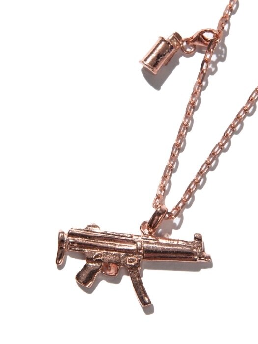 Mp5 & M18 smoke necklace (silver,14k pink gold plated)