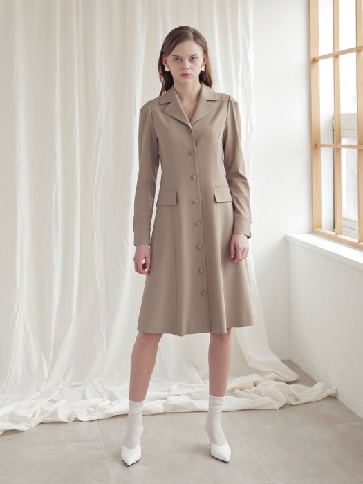 TAILORED DRESS_KHAKI BEIGE