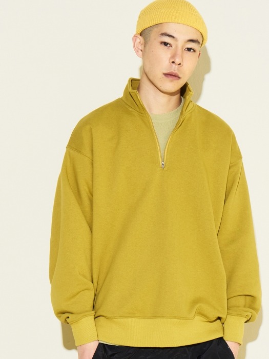 Pullover Zip-up Sweatshirts Mustard