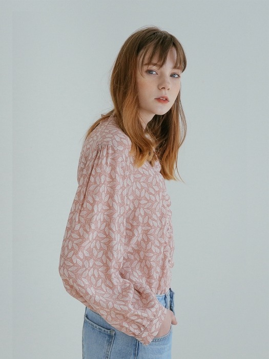 FRILL-TRIMMED BLOUSE PINK