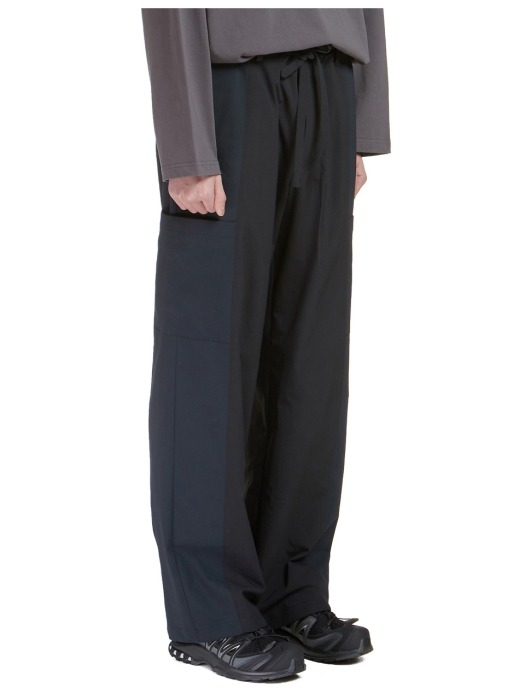 Wide String Pants Black&Navy