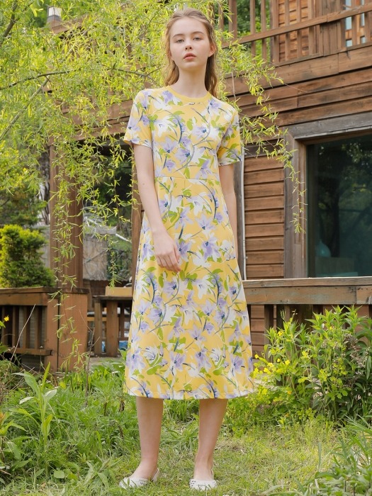 FLORAL LONG ONE-PIECE_YELLOW