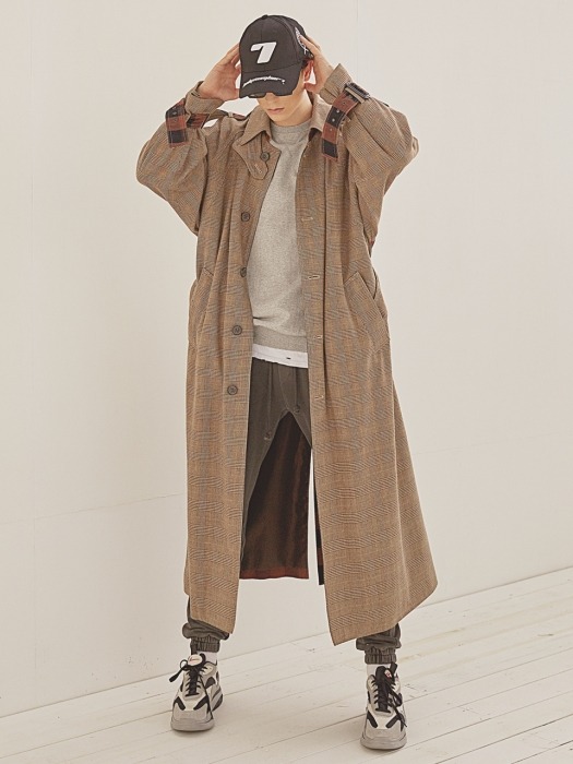Single button OVERFIT TRENCH COAT_Check