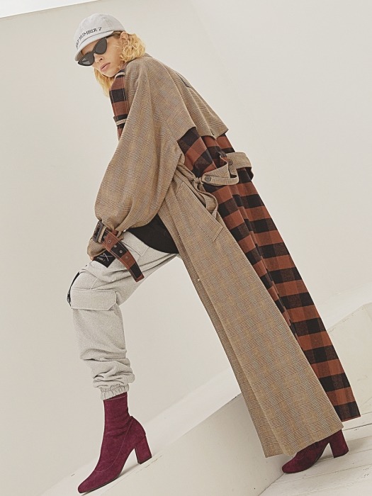 Single button OVERFIT TRENCH COAT_Check