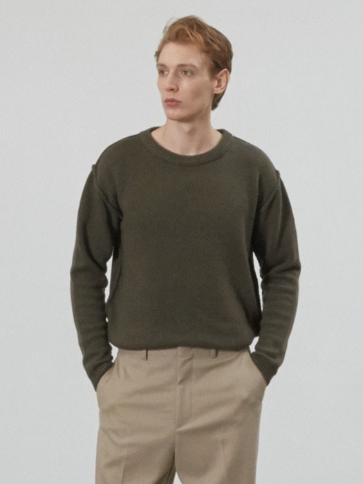 Cashmere Reverse Sweater (Khaki)