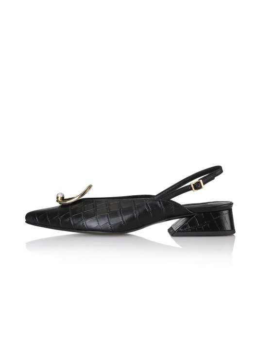 Zizi sling-backs / YS8-S354 Black Croc