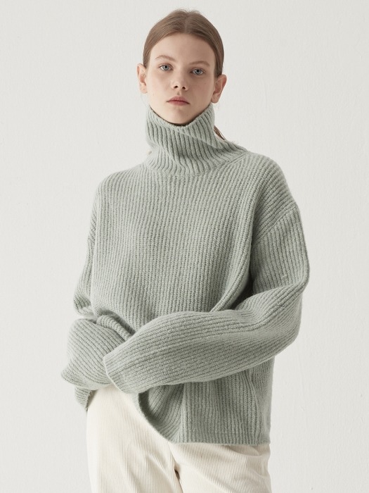 Alpaca turtleneck sweater - Mint