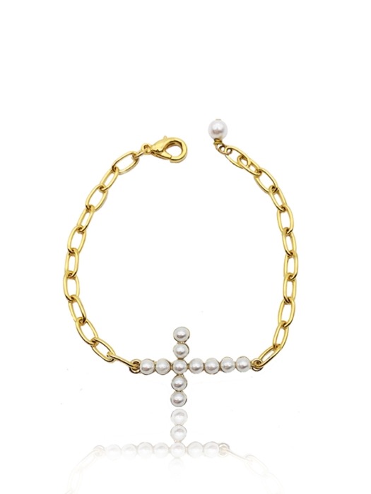 [Stella collection] Gabriel cross pearl bracelet