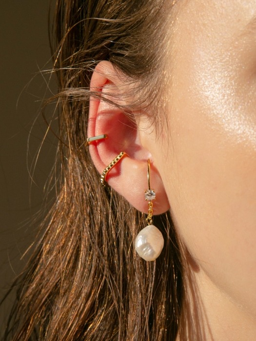 unbalance earcuff earrings (2colors)