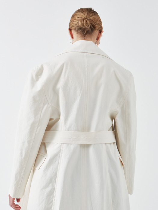 Silhouette Trench Coat Ivory