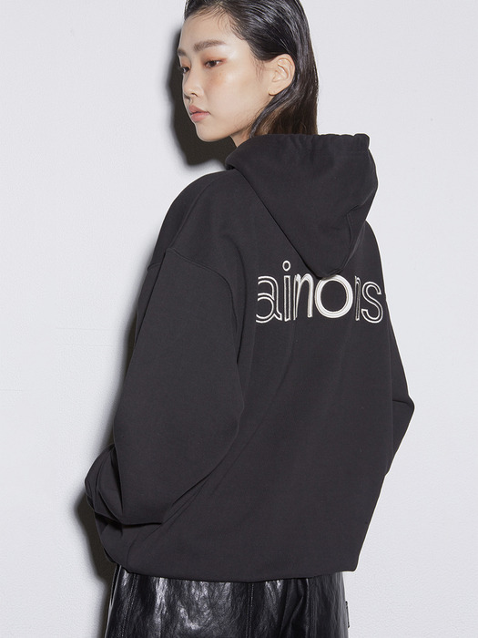 Black embroidery wappen hoodie