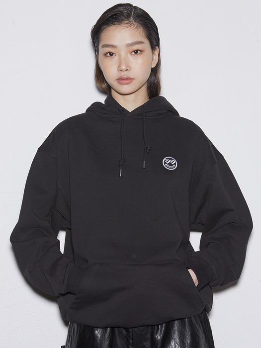 Black embroidery wappen hoodie