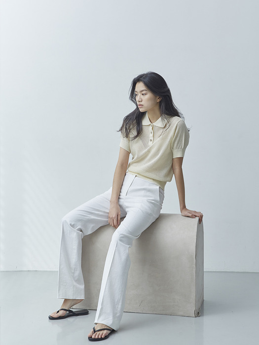 SUMMER COLLAR KNIT TOP_IVORY