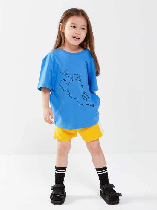 [SM20 SV X Sesame Street] Swimming CM T-Shirts for Kids(Blue)