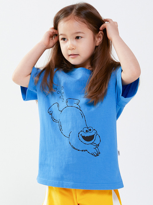 [SM20 SV X Sesame Street] Swimming CM T-Shirts for Kids(Blue)