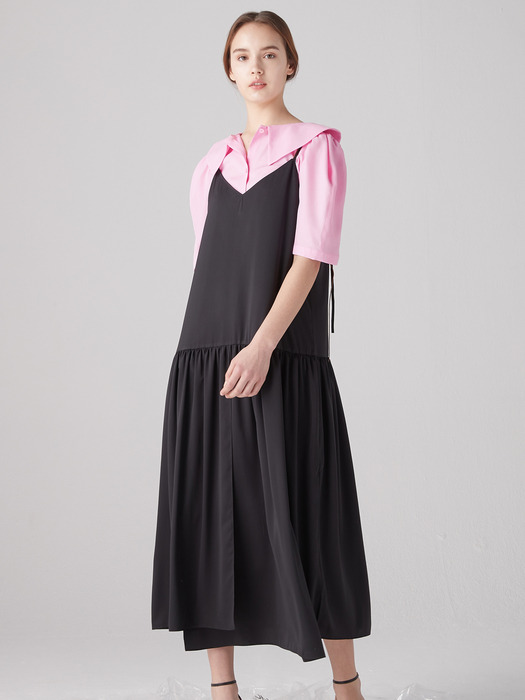 Shirring layered dress - Mint