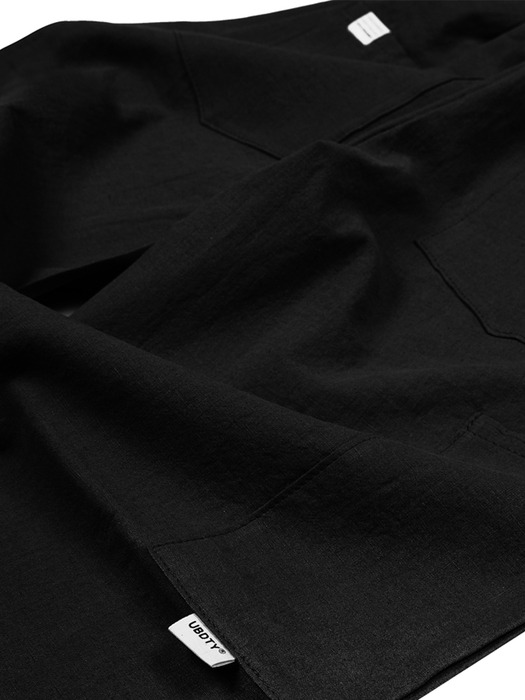 PL089_UBDTY Linen Banding Pants_Black