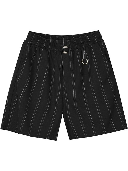 Stripe Linen Shorts (FU-216_Stripe Black)