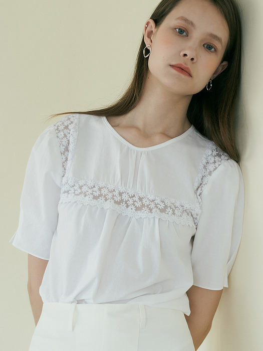 comos389 lace mix puff blouse (white)