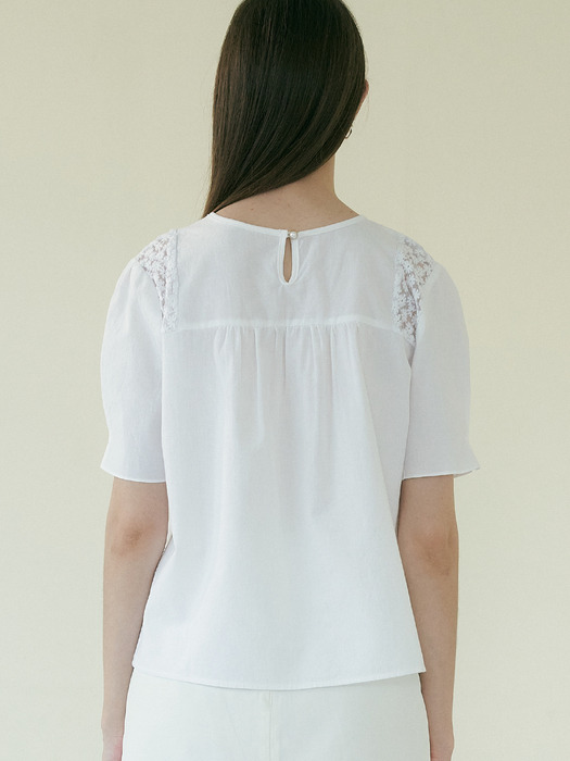 comos389 lace mix puff blouse (white)