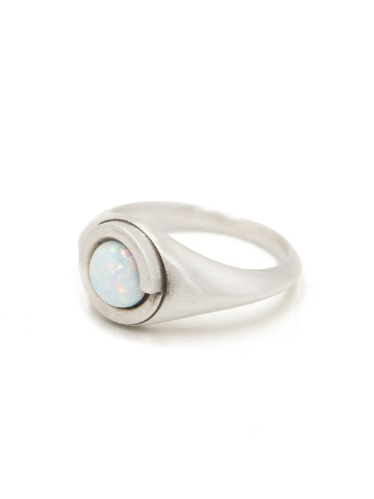 Cyber ring 002 (white) (silver 925)