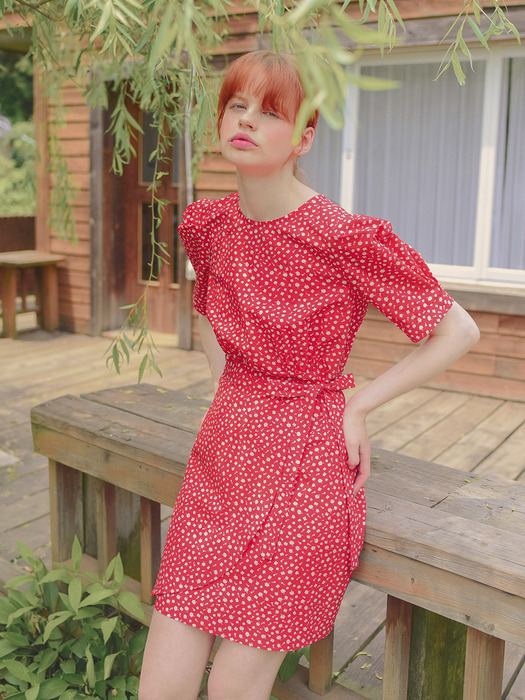 Floral Wrap Dress_Red