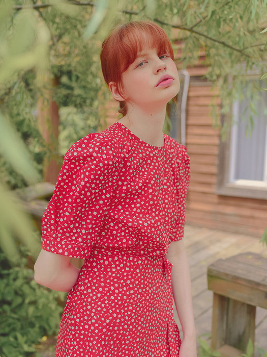 Floral Wrap Dress_Red