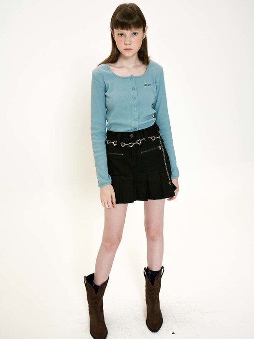 RSKL CROP CARDIGAN _ INDIGO MINT