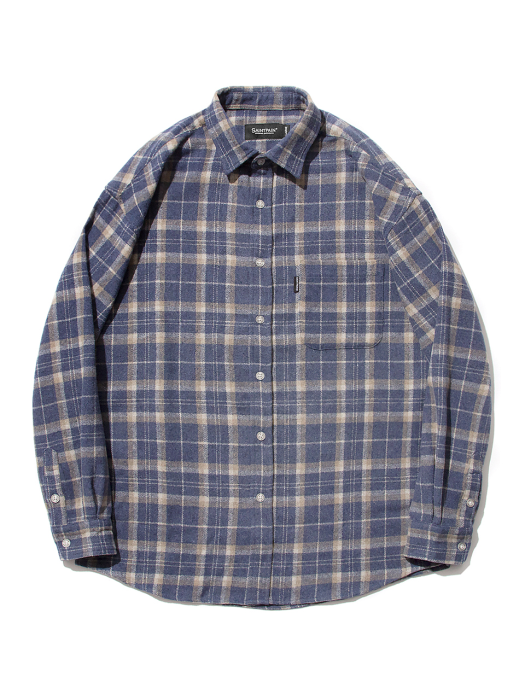 SP Loose Fit Muse Check Shirts-Blue
