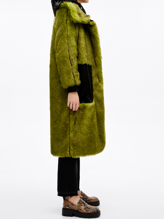 Long green fur coat_B206AWF003GN